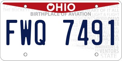 OH license plate FWQ7491
