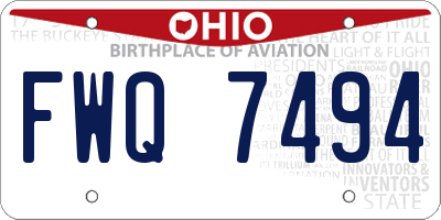 OH license plate FWQ7494