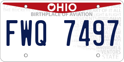 OH license plate FWQ7497