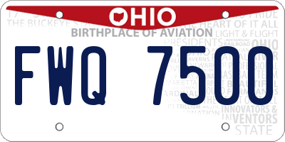 OH license plate FWQ7500