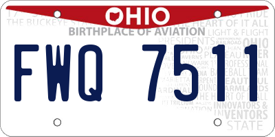 OH license plate FWQ7511
