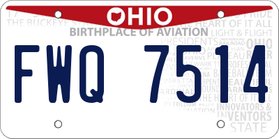 OH license plate FWQ7514
