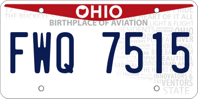 OH license plate FWQ7515