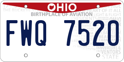 OH license plate FWQ7520