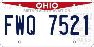 OH license plate FWQ7521