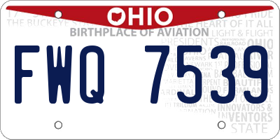 OH license plate FWQ7539