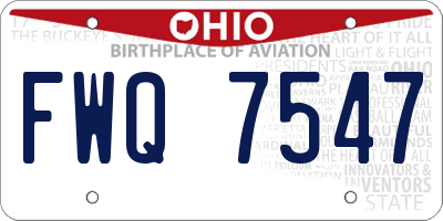 OH license plate FWQ7547