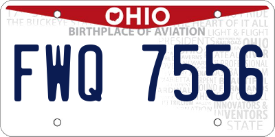OH license plate FWQ7556