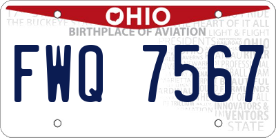 OH license plate FWQ7567