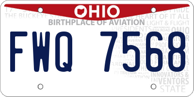 OH license plate FWQ7568