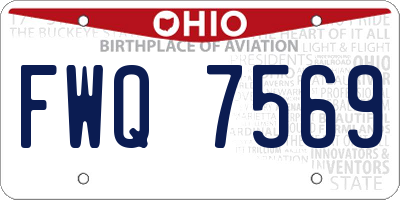 OH license plate FWQ7569