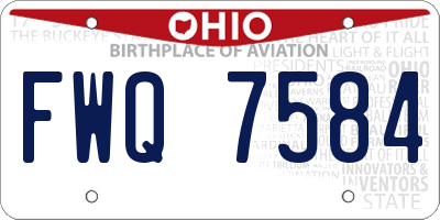 OH license plate FWQ7584