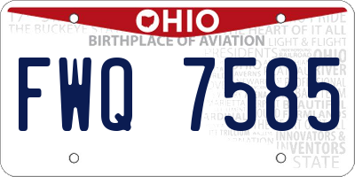 OH license plate FWQ7585