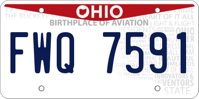 OH license plate FWQ7591