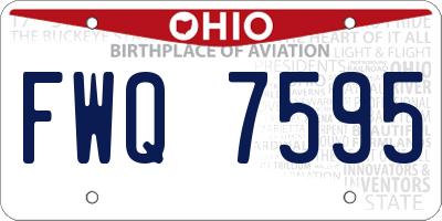 OH license plate FWQ7595