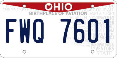 OH license plate FWQ7601