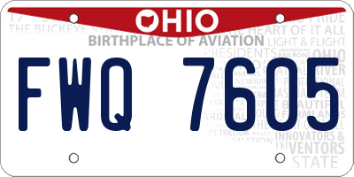 OH license plate FWQ7605