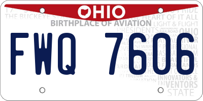 OH license plate FWQ7606