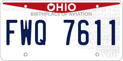 OH license plate FWQ7611