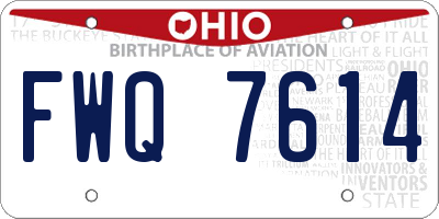 OH license plate FWQ7614