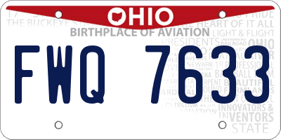 OH license plate FWQ7633