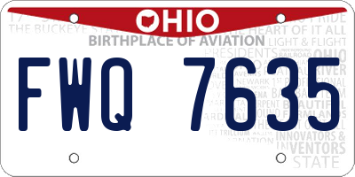 OH license plate FWQ7635