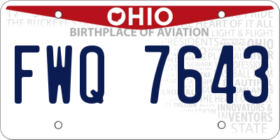 OH license plate FWQ7643