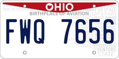 OH license plate FWQ7656