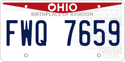 OH license plate FWQ7659