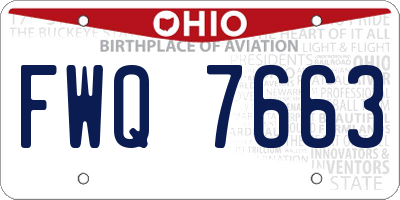 OH license plate FWQ7663