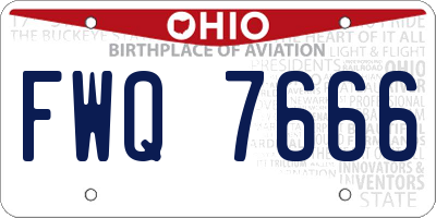 OH license plate FWQ7666