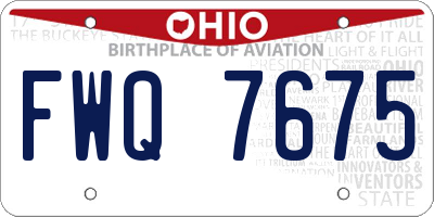OH license plate FWQ7675