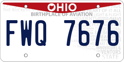 OH license plate FWQ7676
