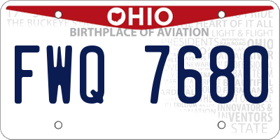 OH license plate FWQ7680