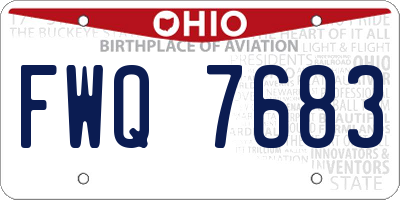 OH license plate FWQ7683