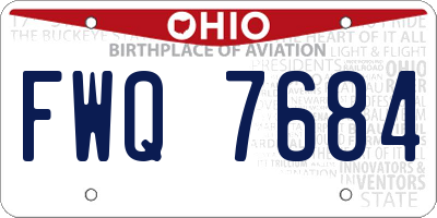OH license plate FWQ7684