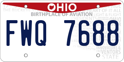 OH license plate FWQ7688