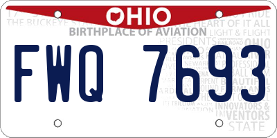 OH license plate FWQ7693