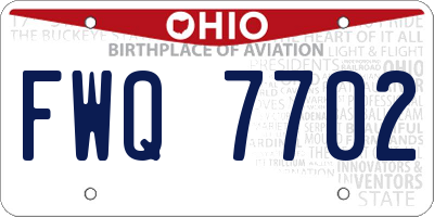 OH license plate FWQ7702