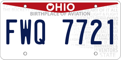 OH license plate FWQ7721