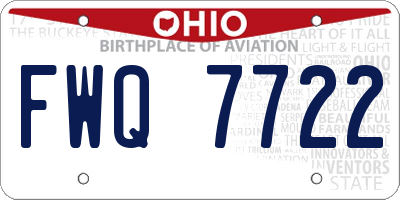 OH license plate FWQ7722