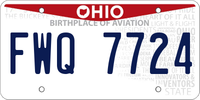 OH license plate FWQ7724