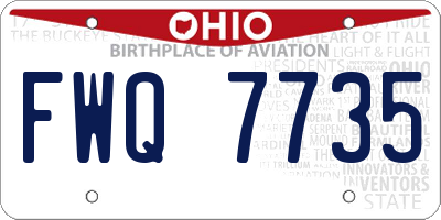 OH license plate FWQ7735