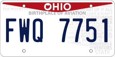 OH license plate FWQ7751