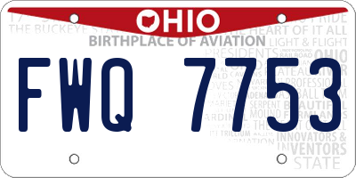 OH license plate FWQ7753