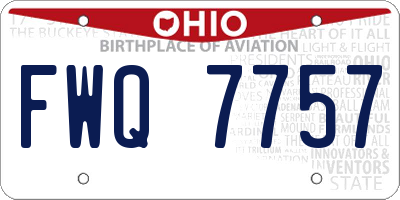 OH license plate FWQ7757