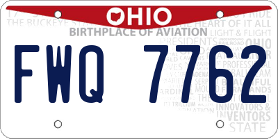 OH license plate FWQ7762