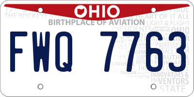 OH license plate FWQ7763