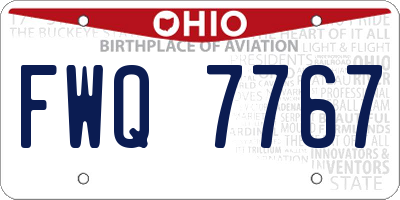 OH license plate FWQ7767