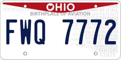 OH license plate FWQ7772